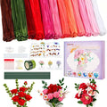 Red Thick Pipe Cleaner Flower Kit by Uniartfy