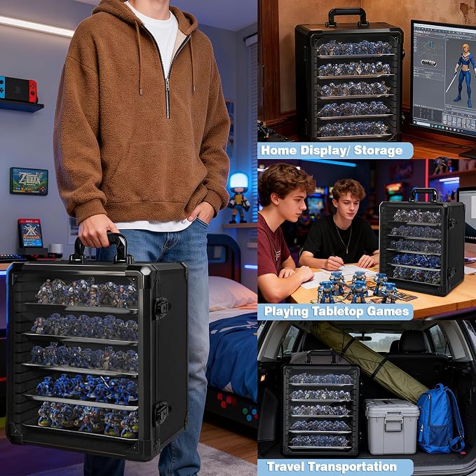 Miniatures Storage Case Miniatures Transport Case Aluminum Alloy Frame - Image 8