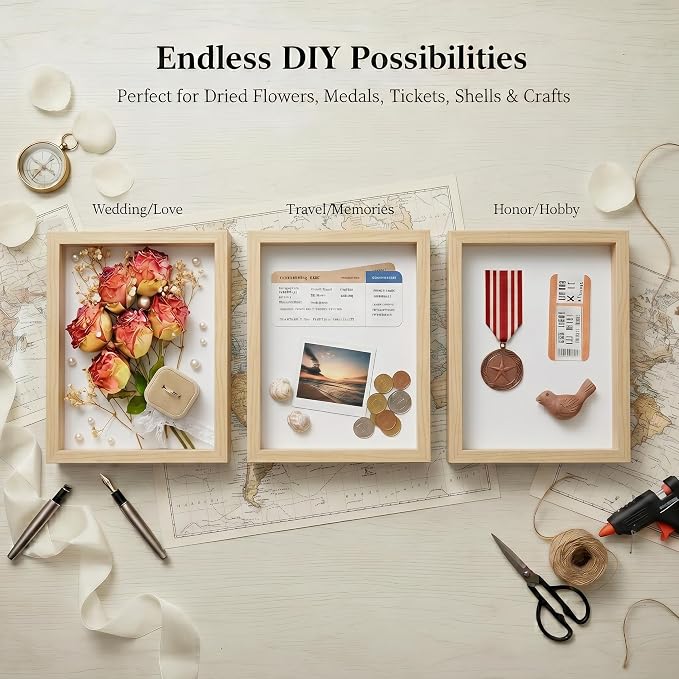 3 Pcs 8x10 Inch Shadow Box Frames Acrylic, Shadow Box Frame Display Cases - Image 6