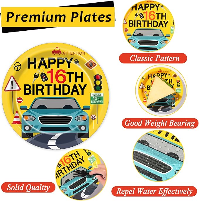 100 Pcs Drivers License 16th Birthday Party Decorations New Driver Car Plates - Image 3