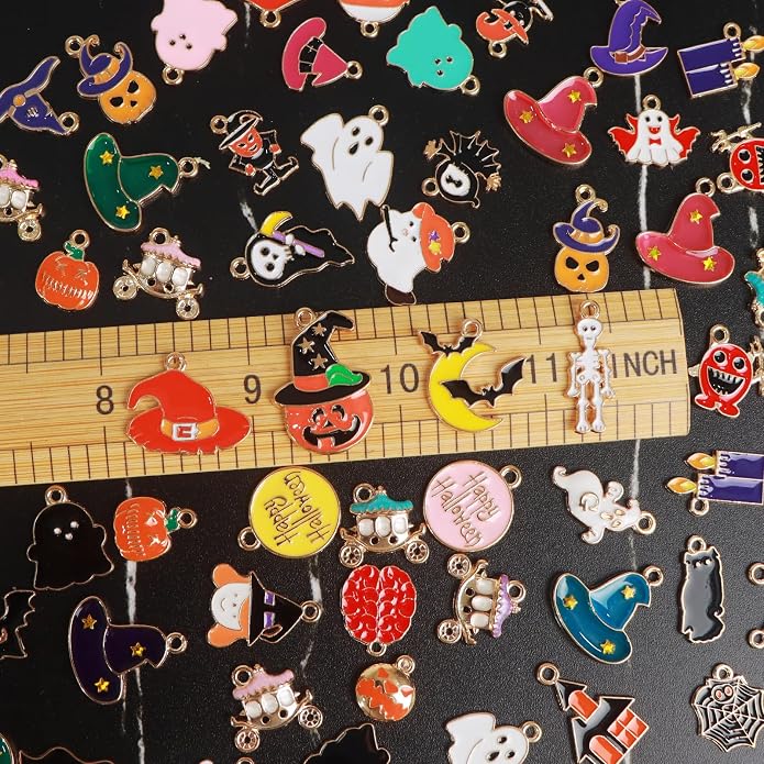 352 Pcs Assorted Charms for Jewelry Making, Mixed Enamel KC Gold Alloy Letter - Image 2