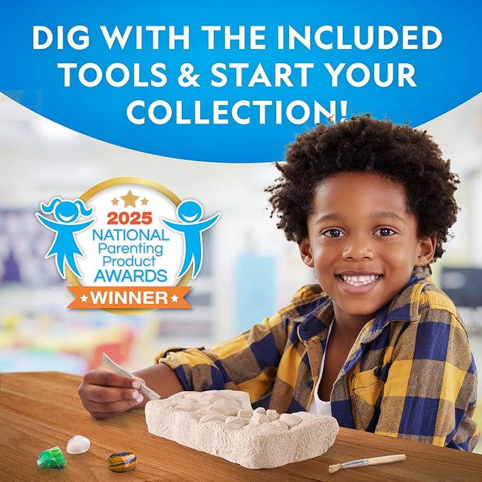National Geographic Gemstone Dig Kit – Dig Up 10 Real Gemstones and Crystals - Image 4