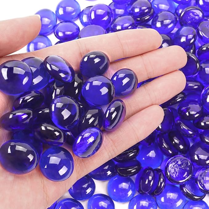 1LB Cobalt Blue Flat Glass Marbles - Image 5