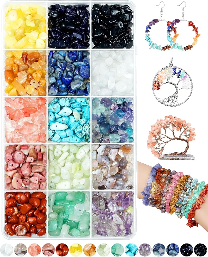FIVEIZERO 600pcs Natural Chip Stone Beads 5-8mm by FIVEIZERO