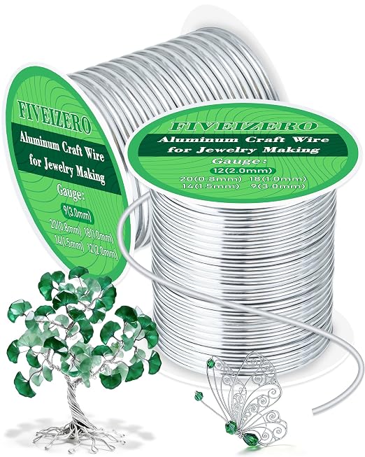 FIVEIZERO 12 Gauge&9 Gauge Aluminum Craft Wire, 2mm/3mmArmature Wire by FIVEIZERO