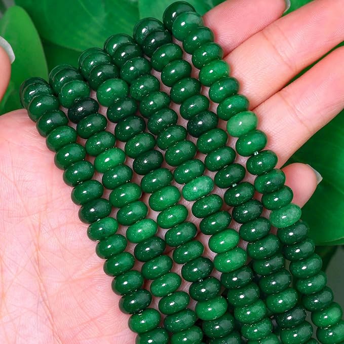 Songxi 5x8mm Natural Canada Green Stone Rondelle Beads, Gemstone - Image 2