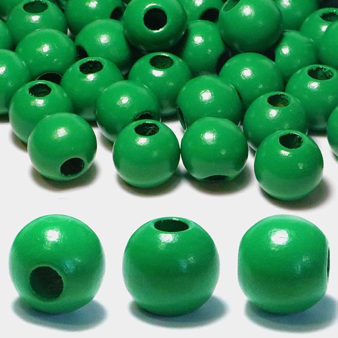 240PCS Green Wooden Beads 16mm by Dabaiitechann