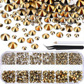 TecUnite 2000 Pieces Flat Back Gems Round Crystal Rhinestones 6 Sizes by TecUnite