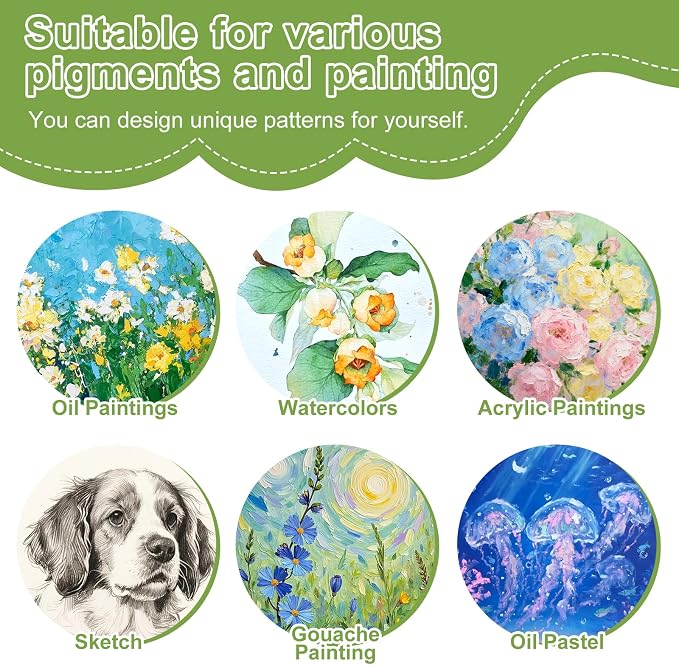 72Pack 2.5x2.5IN Round Mini Canvas Magnets, Small Magnetic Paint Canvas | - Image 6