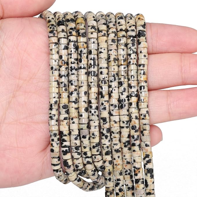 150Pcs 4×2mm Natural Dalmatian Jasper Spacer Stone Beads by Nitopupu
