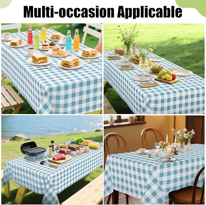 Smiry Rectangle Table Cloth, Waterproof Vinyl Tablecloths - Image 6