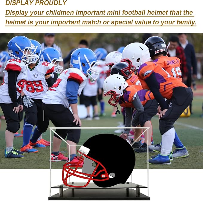 Mini Helmet Display Case, Self-Assembly Clear Acrylic Football Mini Helmet - Image 7