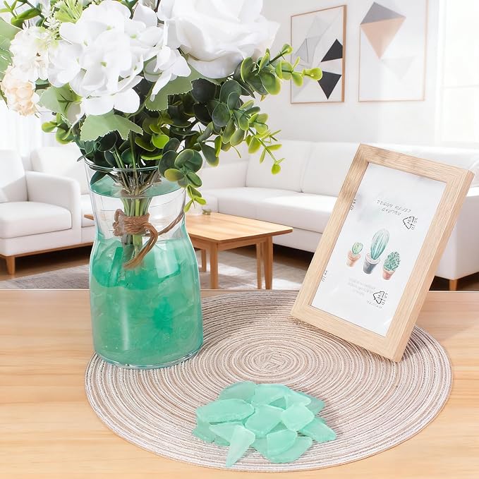 Keedolla Tumbled Sea Glass for Crafts - 40 OZ Flat Frosted Seaglass Pieces for - Image 5