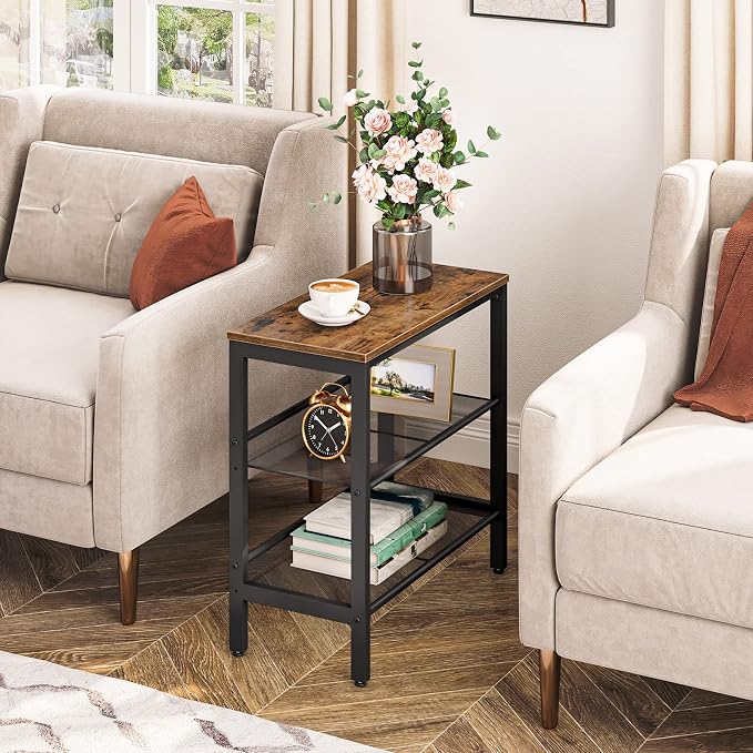 HOOBRO End Table, 3-Tier Narrow Side Table, Nightstand - Image 5
