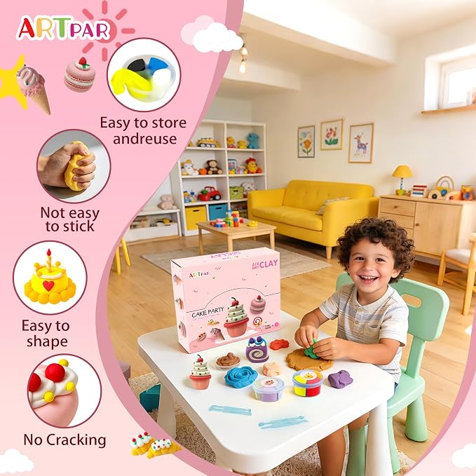 ARTPAR Air Dry Clay Kit, 12 Desserts Modeling Magic Clay - Image 4