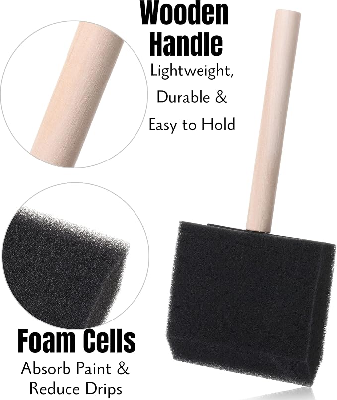 Bates 3-Inch Foam Paint Brushes, 12 Pack - Image 4