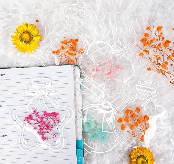 50 Pcs Bookmark Making Kit Transparent, Book Marks DIY Dried Flower Set - Image 5