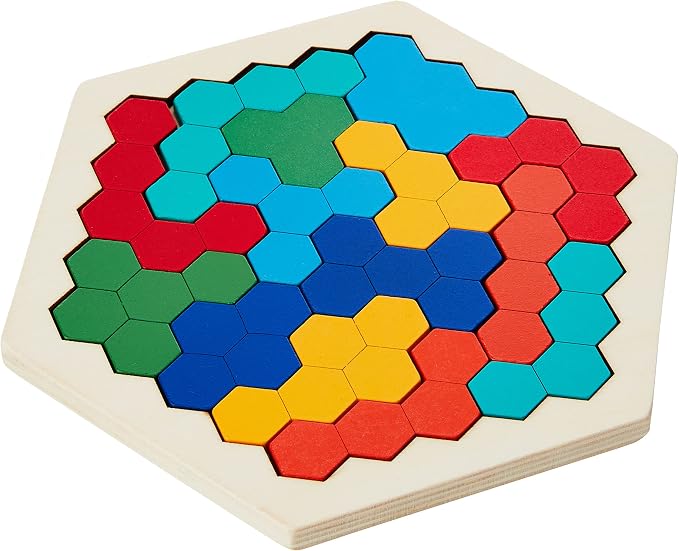 Coogam Wooden Hexagon Puzzle for Kid Adults - Image 4
