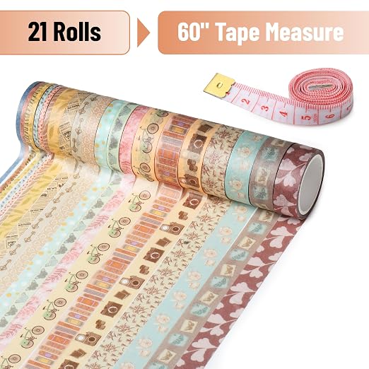 Mr. Pen- Washi Tape Set, 21 Rolls, 5 Yards/Roll | Washi Tape - Image 2
