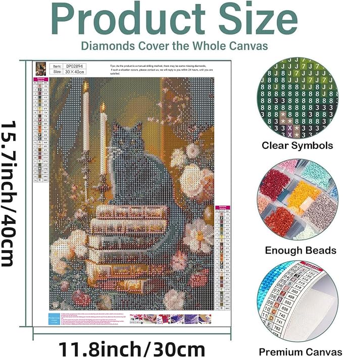 EIBEILI Vintage Cat Diamond Art Kits - Image 3