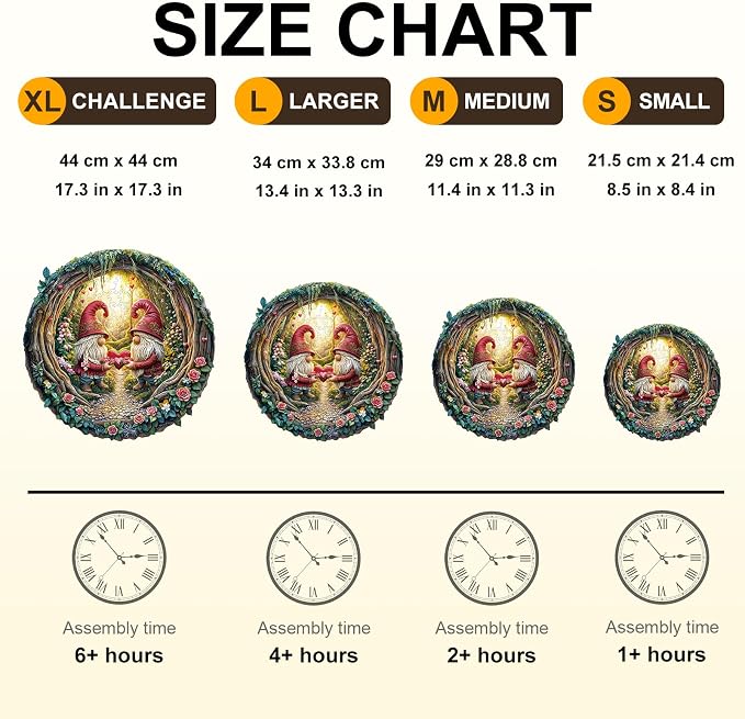 KAAYEE Wooden Puzzles for Adults, 3D Visual Effect Gnome Couple Wooden Jigsaw - Image 4