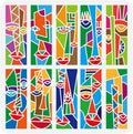 FINGERINSPIRE Abstract Faces Stencil Template 11.8x11.8inch by FINGERINSPIRE