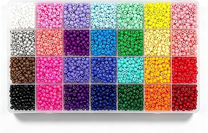 28 Colors 4mm Seed Beads, Craft and Bracelet Making by Unknown