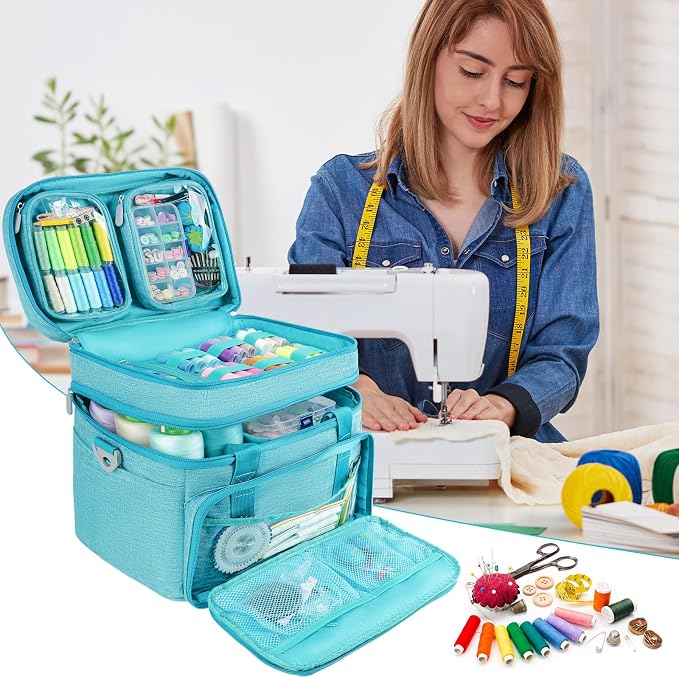 Sewing Accessories Organizer Bag, Double Layer Sewing Storage Bag - Image 6
