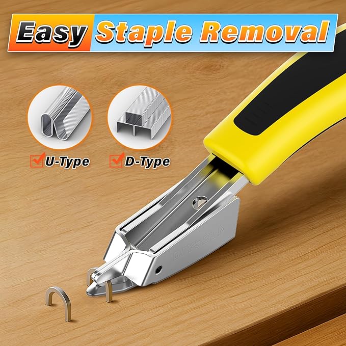 DIYSELF Staple Gun Heavy Duty 4-in-1 Upholstery Staple Gun with 4000 Staples Remover Fabric Stapler Stapler Gun for Wood Upholstering Crafts Carpet Wire grapadora para Madera