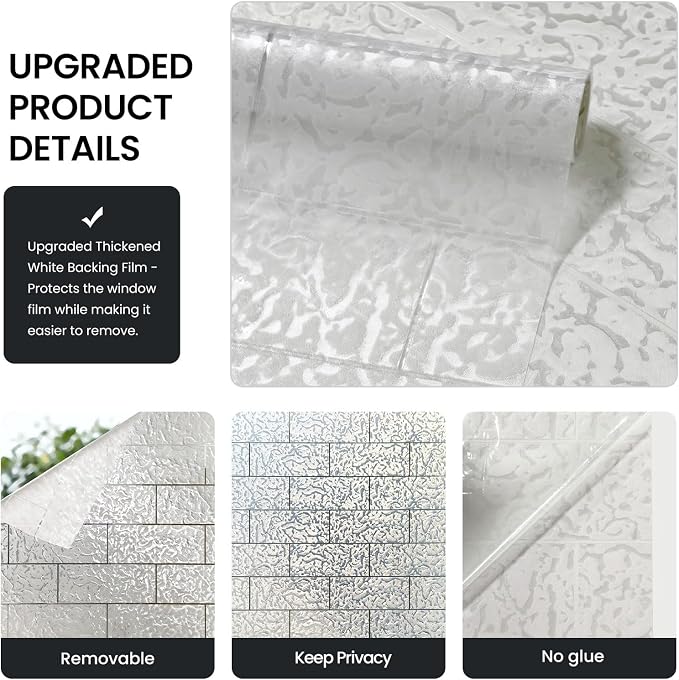 ADD.HERES Window Privacy Film, Frosted Glass Decorative Static Cling, Removable - Image 3