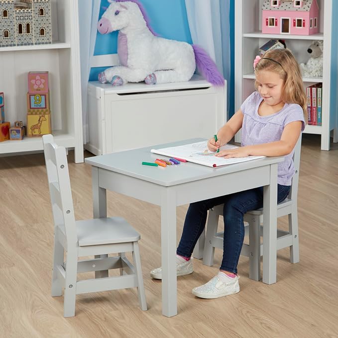 Melissa & Doug Solid Wood Kids Table and Chairs - Image 5