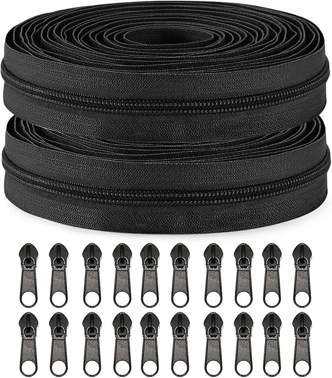 Sawoake #5 Nylon Coil Zippers by The Yard Bulk 10 Yards by Zipper