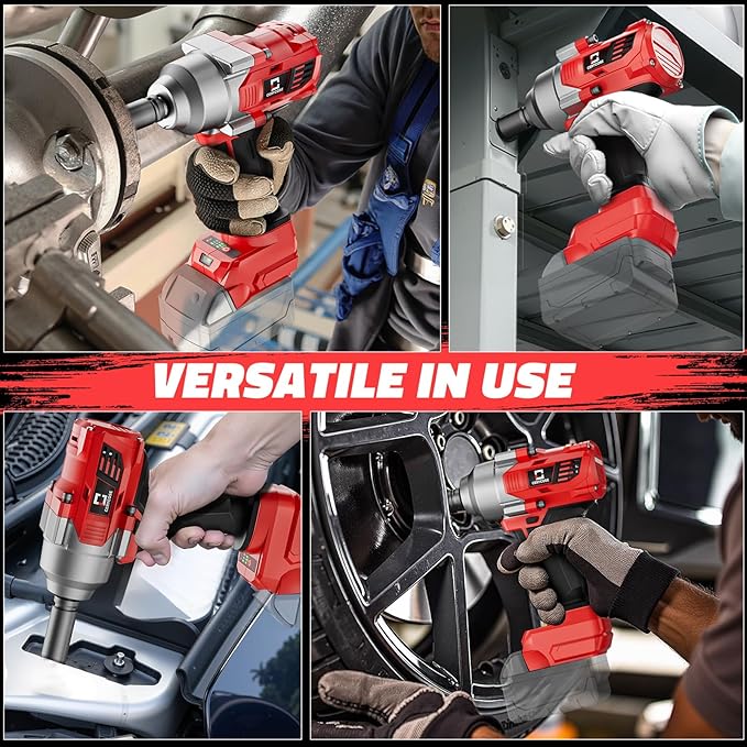 Cordless impact Wrench 1/2 inch for Milwaukee 18v Battery, 750FT-LBS (1000N.m) Brushless Electric Impact Gun Includes LED Work Light with 6 Sockets, High Torque Impact Driver, Bare Tool Only