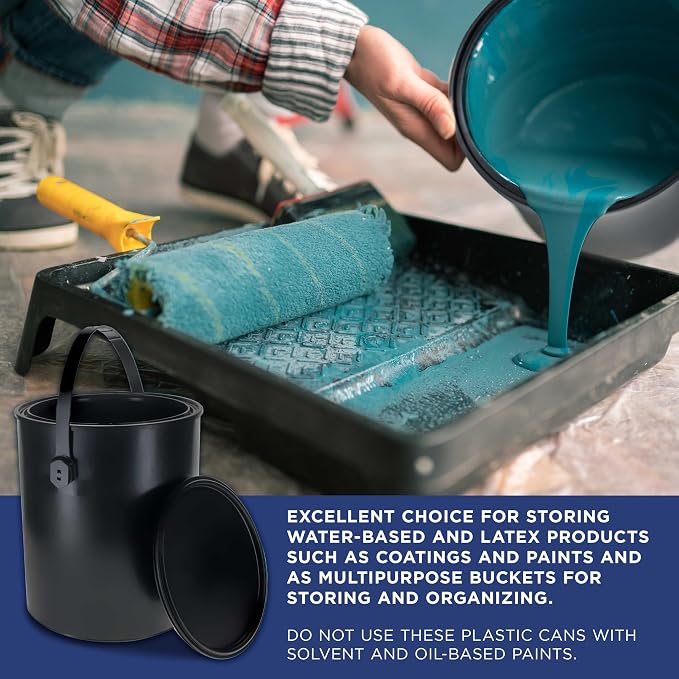 Master Elite 1 Gallon Empty Plastic Paint Can Bucket, 128 fl. oz. All-Plastic - Image 5