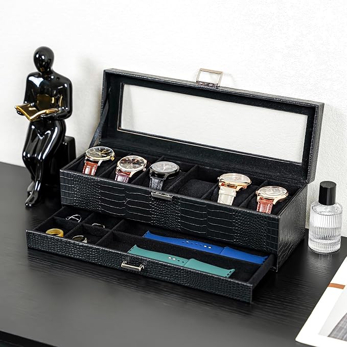 ProCase Watch Box, 6 Slot Watches Display Case - Image 7