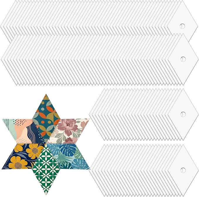 Neworkg 600 PCS 2" Diamond 60 Degrees Piecing Paper Templates, Quilting by Neworkg