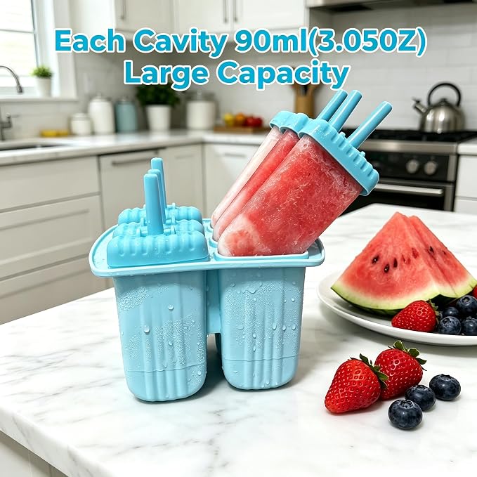 Popsicle Molds 6 Cavity Silicone Ice Pop Molds - Image 5