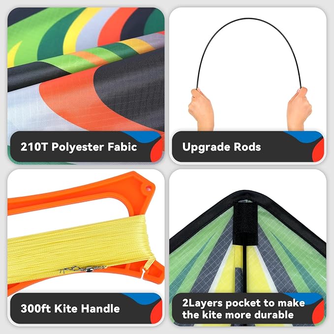 Kite, Large Delta Kites for Kids and Adults, Durable Multifunctional Beach Kite - Image 3