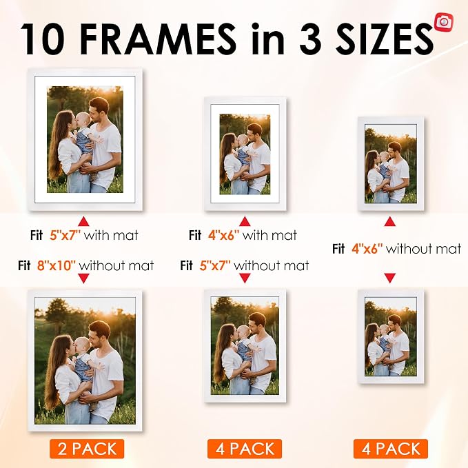 FIXSMITH 10 Pack Picture Frames Collage Wall Decor - Image 2