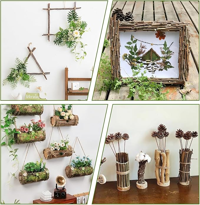 TKOnline 400Pcs Craft Sticks, 10cm 0.1-0.2 Inch in Diameter Wood Log Sticks - Image 4