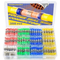 haisstronica 350PCS Solder Seal Wire Connectors,26-10 Gauge Marine Grade Heat Shrink Wire Connectors,Waterproof Butt Connectors,Butt Splice Eletrical Wire Connectors Kit(5Colors/5Sizes)
