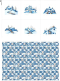 Winter Patchwork Landscape Cotton Fabric Panel – 6 Designs + Bonus Patchwork by FabricsTown