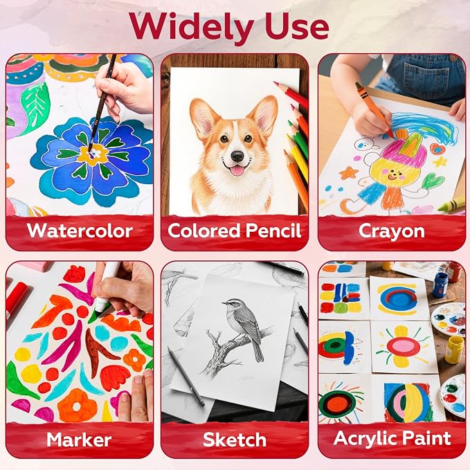 100 Sheets Watercolor Paper Bulk，5 x 7 Inch Cold Press 140 lb/300 GSM Water - Image 7
