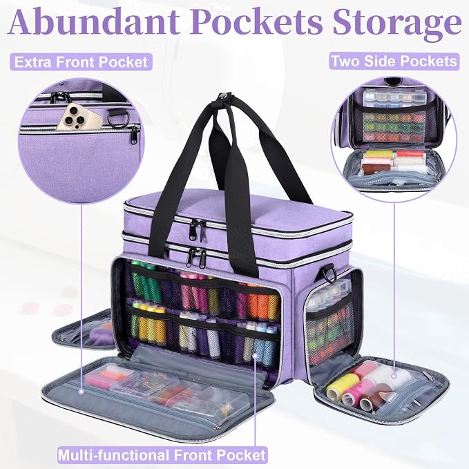 Anitor Large Sewing Supplies Organizer, Double Layer Sewing Storage Organizer - Image 6
