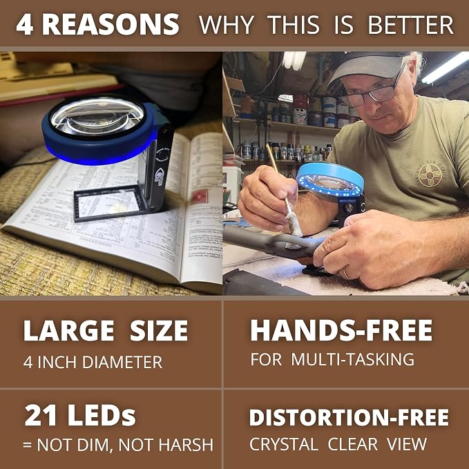 VisionAid 30X 10X Hands-Free Magnifying Glass - Image 7