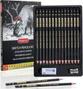 PANDAFLY Drawing Sketch Pencil Set, 16 Piece, 4H to 14B Graphite Pencils | by PANDAFLYArtSupplies