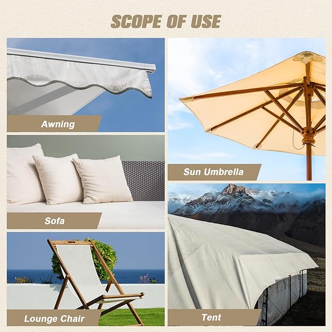 2 Pieces 9 x 11 inch Canvas Repair Patches Canvas Fabric Patch Self-Adhesive Canvas Repair Tape Waterproof Fabric Repair Patches Repair Patch Kit for Boat Cover Sofa Chair Couch Tent Bag (White)