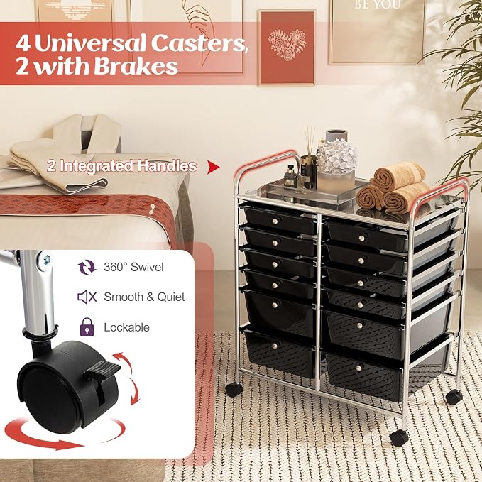 BECOMFORT 12-Drawer Rolling Cart - Image 5