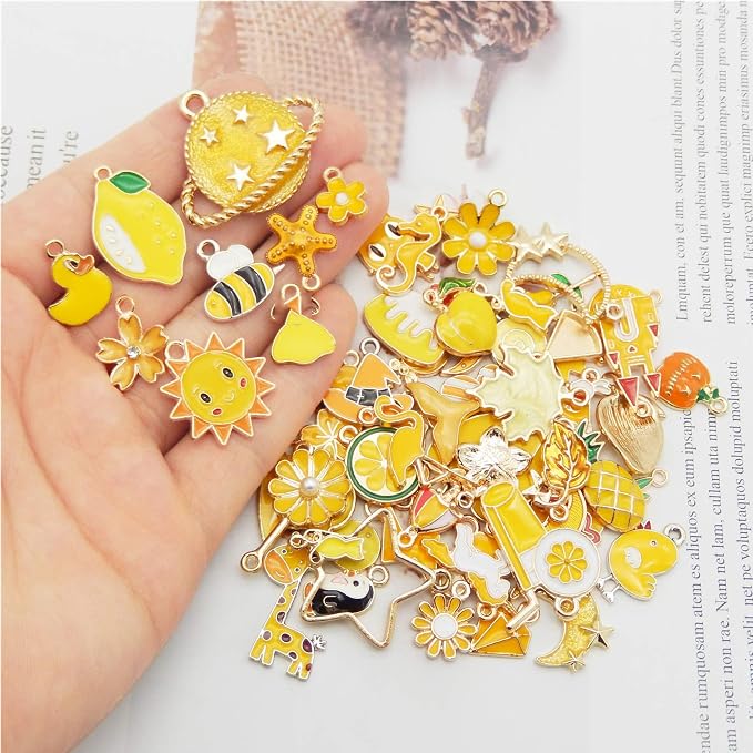 30pcs Mixed Enamel Charms Pendants - Image 2
