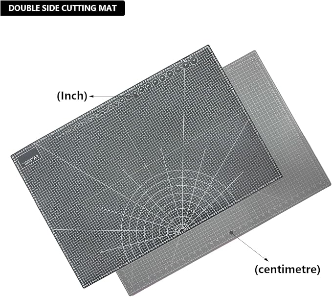 35" x 23" Self Healing PVC Cutting Mat, A1-Black or Gray | Large, Double Sided - Image 2